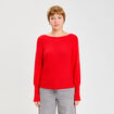 Pull manches chauves-souris rouge femme