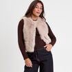 Gilet sans manches fausse fourrure sable femme