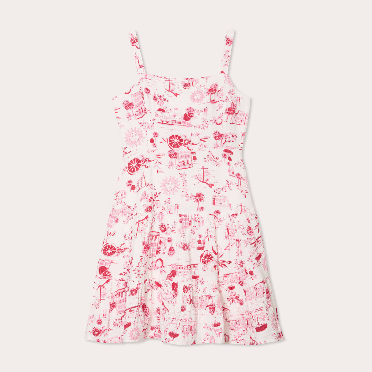 Robe &eacute;vas&eacute;e avec bretelles rose fushia femme