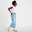 Jean wide leg taille haute ceinture denim triple stone femme