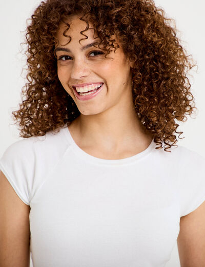T-shirt manches courtes blanc femme