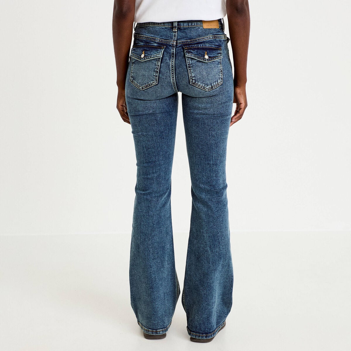 Jean bootcut taille basse denim dirty femme