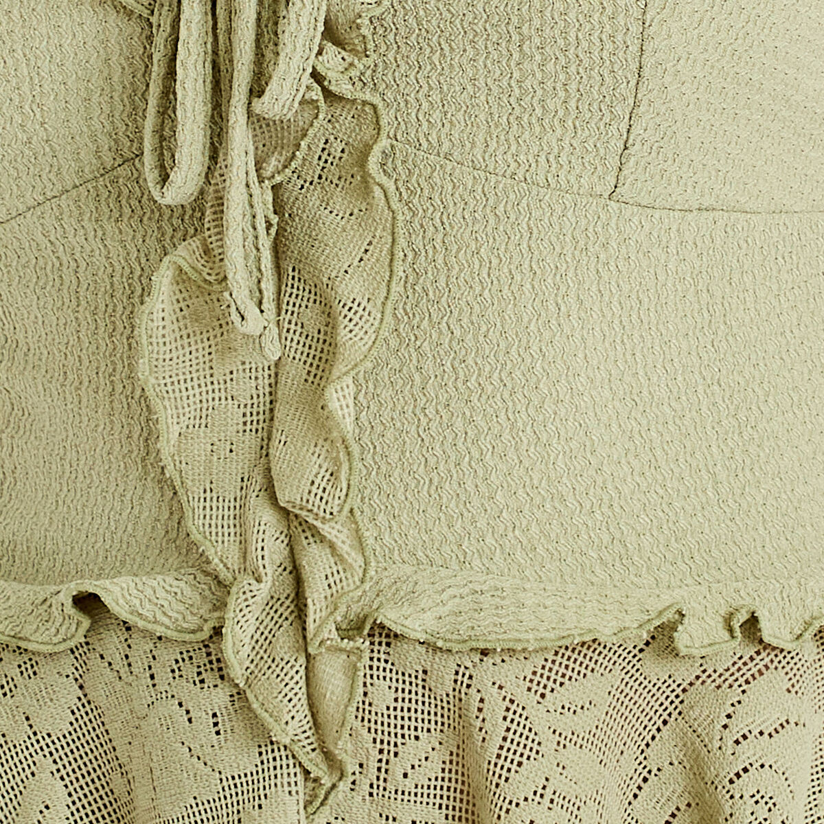 D&eacute;bardeur avec d&eacute;tail dentelle vert kaki femme