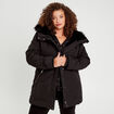 Parka &agrave; capuche fausse fourrure noir femme