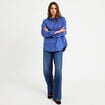 Chemise oversize manches longues bleu femme