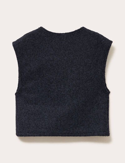 Gilet sans manches effet polaire bleu marine femme