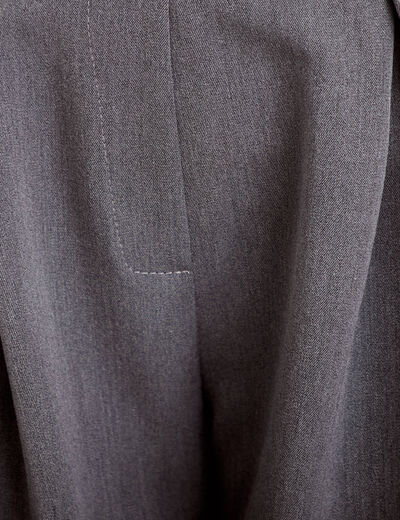 Pantalon large taille haute gris fonc&eacute; femme