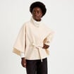 Poncho en fausse fourrure ivoire femme