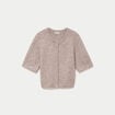 Gilet duveteux manches 3/4 taupe femme