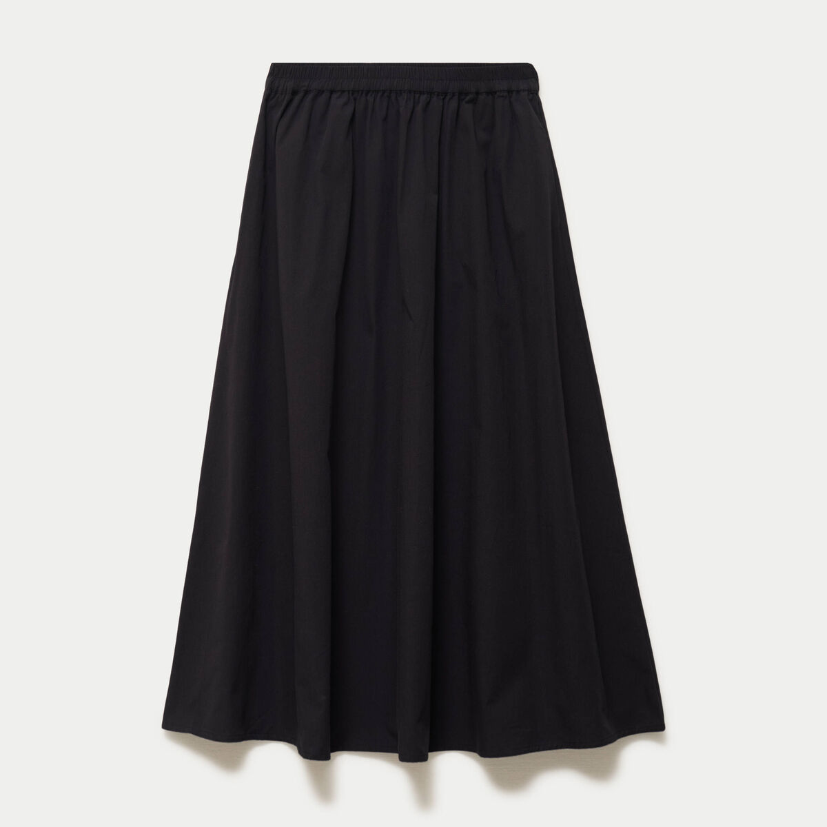 Jupon &eacute;vas&eacute; long noir femme