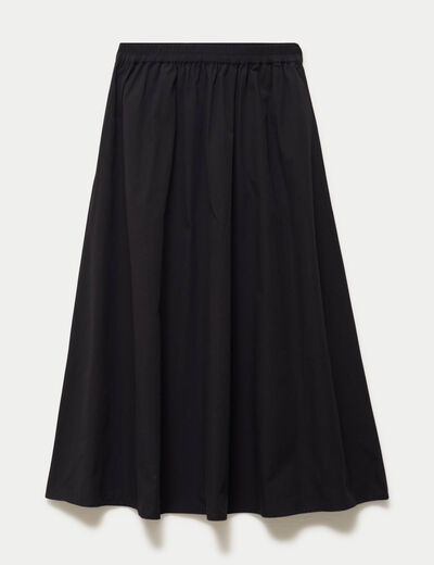 Jupon &eacute;vas&eacute; long noir femme