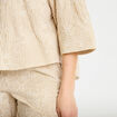 Blouse boyfriend manches 3/4 beige moyen femme