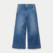 Jean wide leg cropped taille haute denim double stone femme