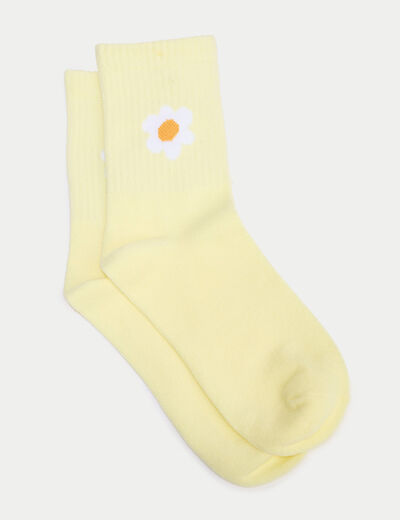 Chaussettes jaune clair femme