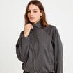 Veste effet boule col montant tweed noir femme