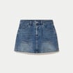 Jupe-short droite en jean denim double stone femme