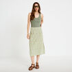 Jupe &eacute;vas&eacute;e longueur 3/4 vert femme