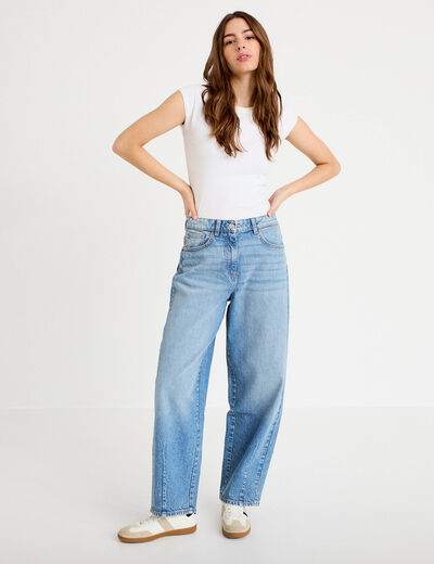 Jeans baggy taille basse denim triple stone femme