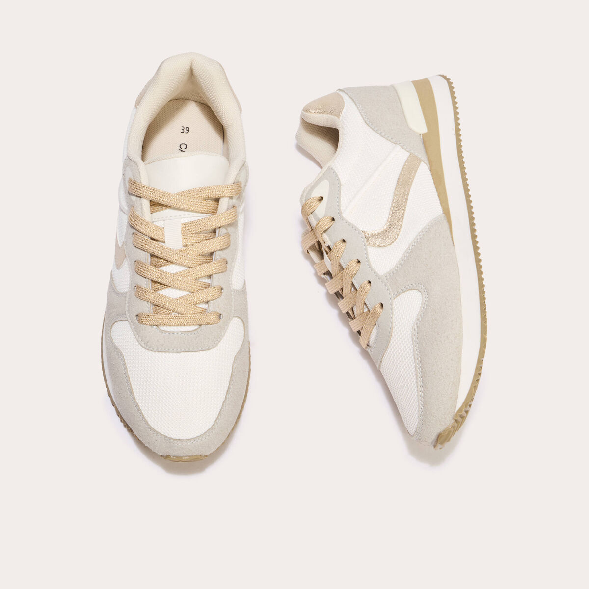 Sneakers plates couleur or femme