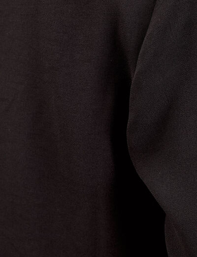 Blouse col V en dentelle noir femme