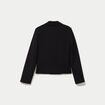 Veste droite sans manches col tailleur noir femme