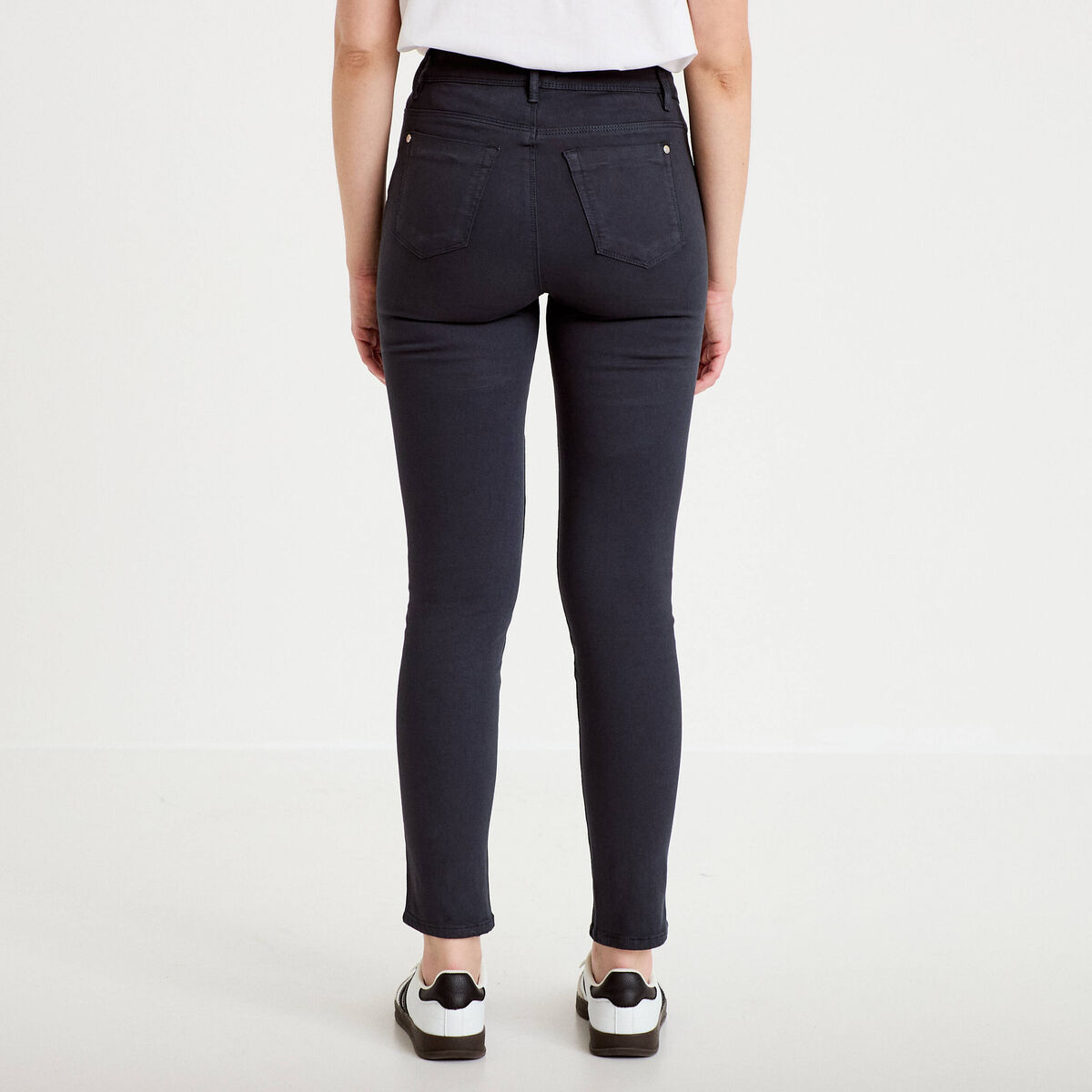 Jeans slim 5 poches bleu marine femme
