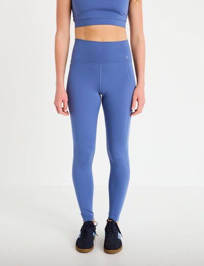 Leggings taille haute bleu fonc&eacute; femme