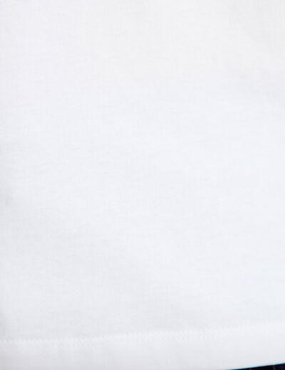 T-shirt col rond manches courtes blanc femme