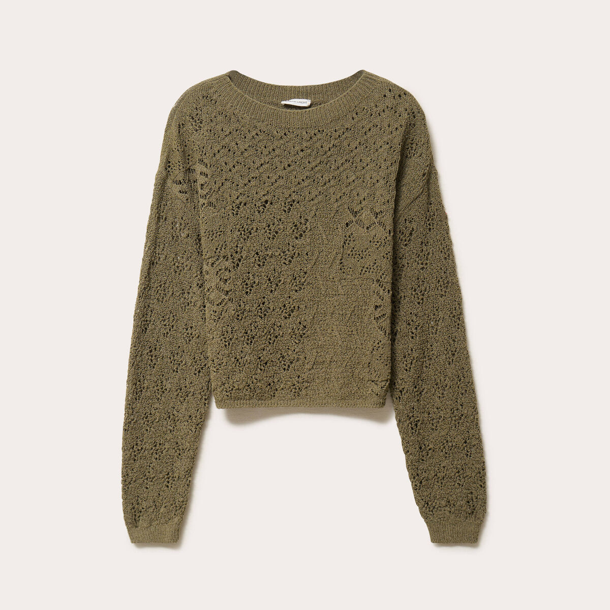 Pull manches longues vert fonc&eacute; femme