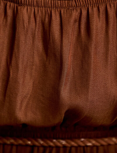 Robe longue &eacute;vas&eacute;e col v bretelles marron femme
