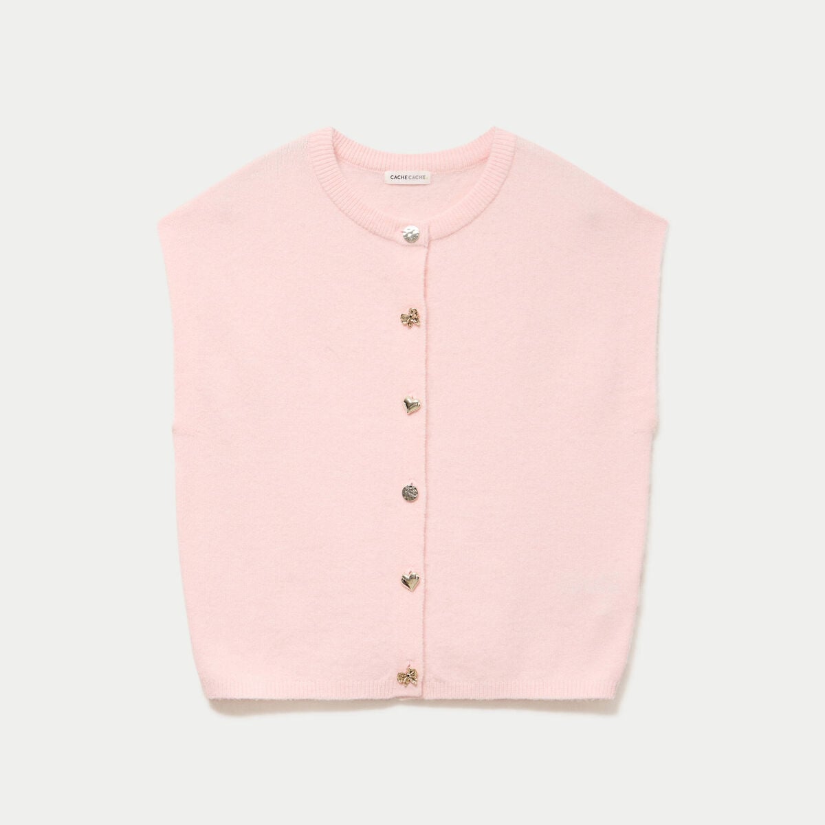 Gilet ample sans manches rose clair femme