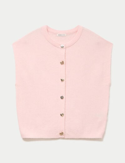 Gilet ample sans manches rose clair femme