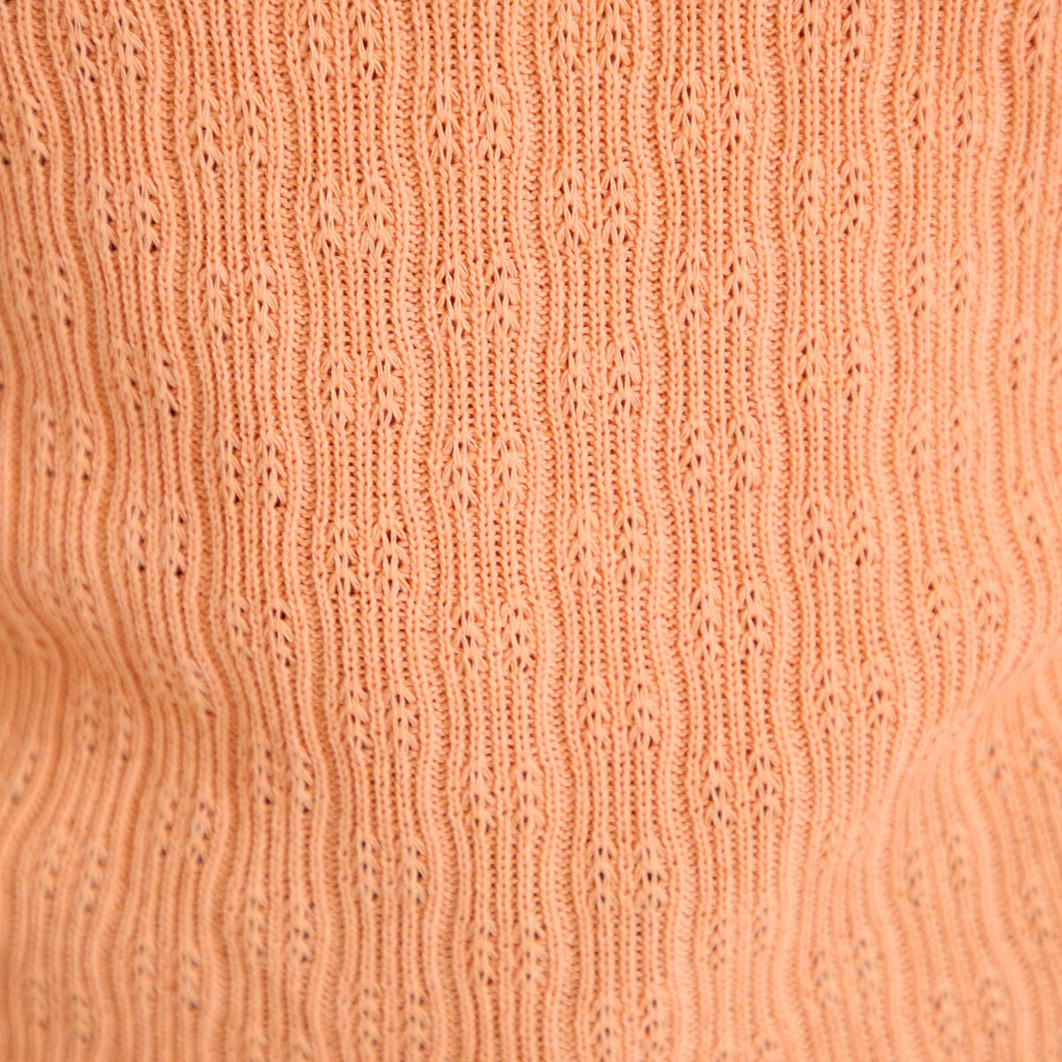 T-shirt ajour&eacute; d&eacute;tails cordons rose saumon femme