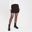Jupe-short droite fentes noir femme