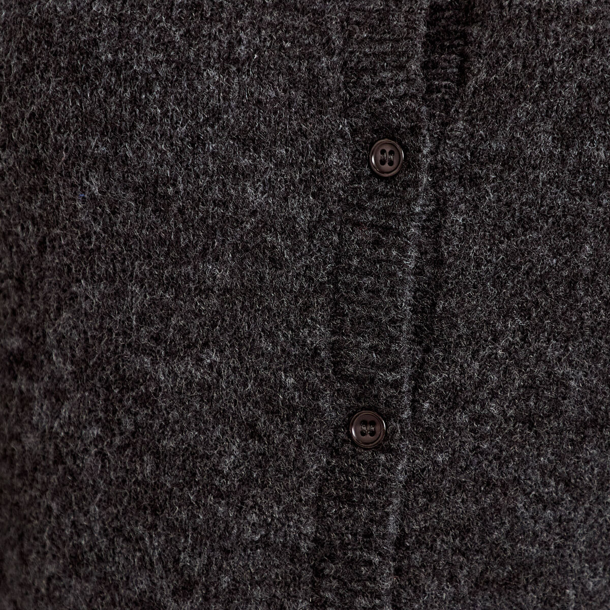 Gilet boutonn&eacute; manches longues gris fonc&eacute; femme