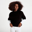 Pull manches courtes noir femme