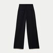 Pantalon bootcut taille haute en maille noir femme