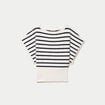 Pull ample manches courtes col rond blanc femme