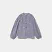 Blouse vichy brod&eacute;e bleu femme
