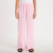 Pantalon large fluide taille standard rose femme