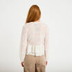 Blouse col v manches longues ecru femme