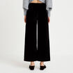 Pantalon bootcut taille haute velours noir femme