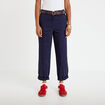 Pantalon chino avec ceinture amovible bleu marine femme