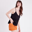 D&eacute;bardeur col aspect crochet noir femme