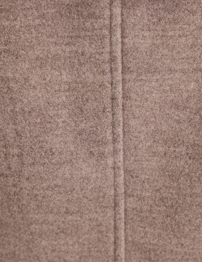 Manteau mi-long &agrave; capuche taupe femme