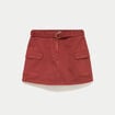 Jupe-short trap&egrave;ze courte vieux rose femme