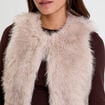 Gilet sans manches fausse fourrure sable femme