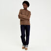 Pull manches longues marron clair femme