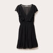 Robe &eacute;vas&eacute;e plumetis noir femme