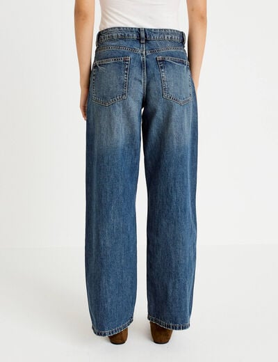 Jean wide leg taille basse denim double stone femme